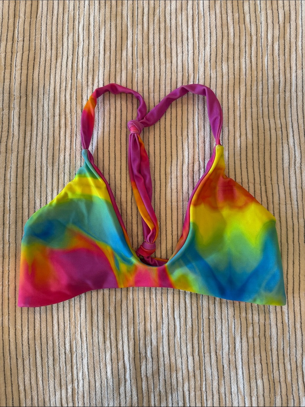 Rainbow Tie-Dye Swim Top - Multicolor